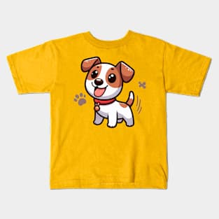 Cute Jack Russell Terrier happy Cartoon Kids T-Shirt